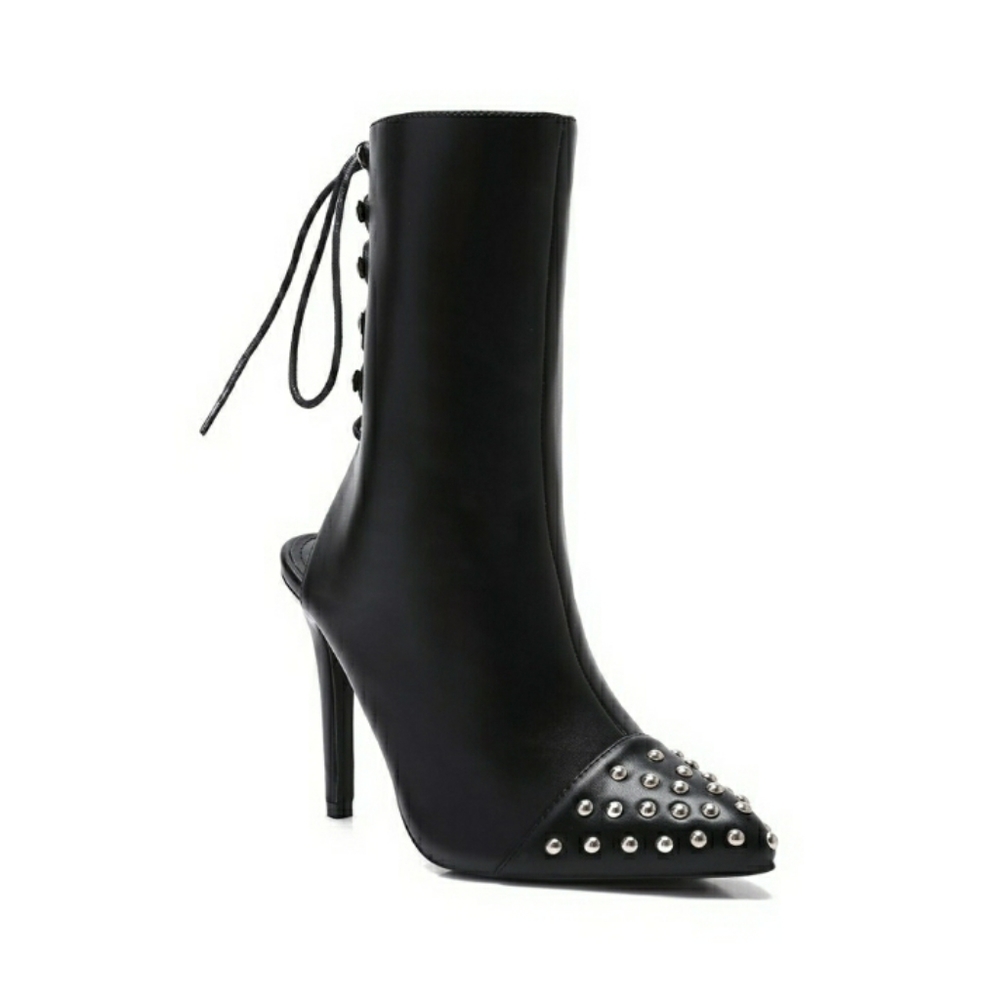 Almost GONE Lace Up Bootie Heels - Picture 3 of 5